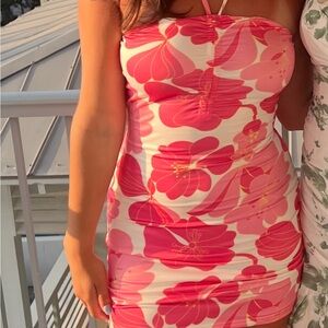Floral Pink Bodycon Dress